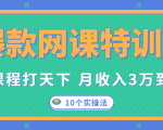 爆款网课特训营,一套课程打天下,网课变现的10个实操法,月收入3万到10万-苏柒资源库