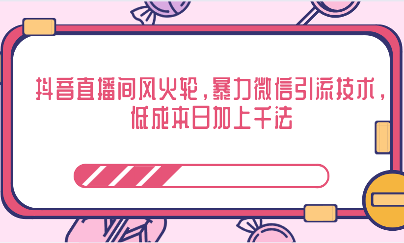 抖音直播间风火轮，暴力微信引流技术，低成本日加上千法-苏柒资源库