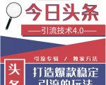 今日头条引流技术4.0,微头条实战细节,微头条引流核心技巧分析,快速发布引流玩法-苏柒资源库