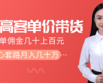 抖音高单价带货项目,一单佣金几十上百元,核心套路月入几十万(共3节)-苏柒资源库