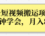 操作性非常强的头条号短视频搬运项目，3分钟学会，轻松月入8000+-苏柒资源库
