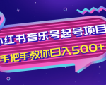 小红书音乐号起号项目,批量操作自行引流变现,手把手教你日入500+-苏柒资源库