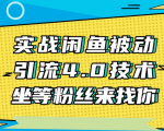 实战闲鱼被动引流4.0技术,坐等粉丝来找你,实操演示日加200+精准粉-苏柒资源库