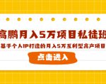 高鹏月入5万项目私徒班,基于个人IP打造的月入5万互利型高产项目!-苏柒资源库