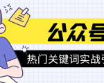 《公众号热门关键词实战引流特训营》5天涨5千精准粉,单独广点通每天赚百元-苏柒资源库