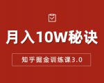 知乎掘金训练课3.0:低成本,可复制,流水线化先进操作模式 月入10W秘诀-苏柒资源库