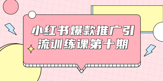 小红书爆款推广引流训练课第十期，手把手带你玩转小红书，轻松月入过万-苏柒资源库