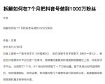 从开始到盈利一步一步拆解如何在7个月把抖音号粉丝做到1000万-苏柒资源库