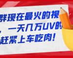 淘宝店群现在最火的视频玩法，一天几万UV的玩法，赶紧上车吃肉-苏柒资源库