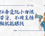 全民任务变现小白课,不用带货,不用直播,拍视频就能赚钱-苏柒资源库