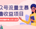 公众号流量主暴利撸收益项目，空闲时间操作单人月入过万-苏柒资源库