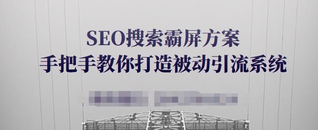 SEO搜索霸屏方案，手把手教你打造被动引流系统【视频课程】-苏柒资源库