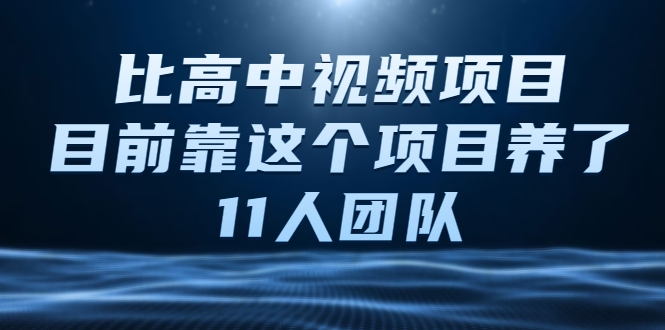 比高中视频项目，目前靠这个项目养了11人团队【视频课程】-苏柒资源库