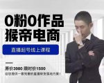 猴帝电商直播起号课，零粉零作品开播底层逻辑，直播五天打爆广场流量-苏柒资源库