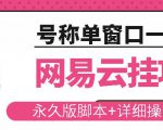 网易云挂机项目云梯挂机计划,永久版脚本+详细操作视频-苏柒资源库