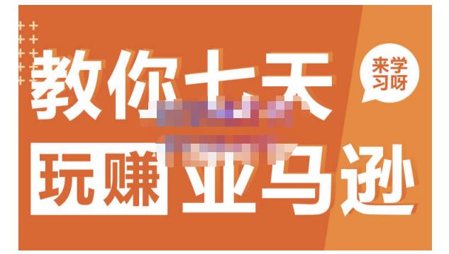 晟尧跨境·教你七天玩赚亚马逊，教你轻松玩赚亚马逊，适合小白学习-苏柒资源库