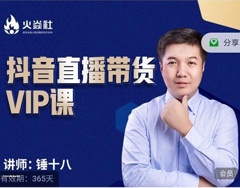 锤十八-抖音直播带货VIP课，专注直播带货有效盈利模式-苏柒资源库