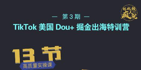 TikTok美国Dou+掘金出海特训营，美国dou+成功投放95%-苏柒资源库