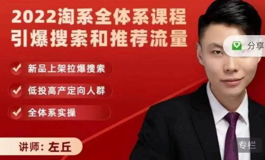 2022淘系全体系课程引爆搜索和推荐流量，新品上架拉爆搜索-苏柒资源库