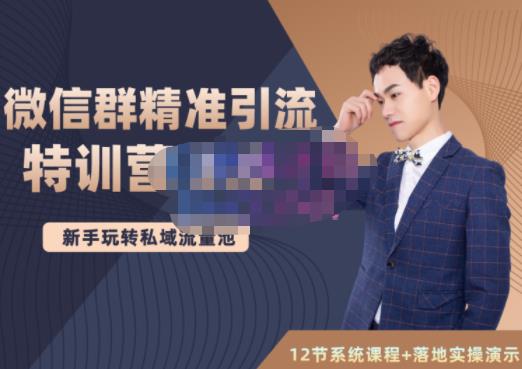 陆明明·微信群精准引流特训营3.0，借助微信群进行引流操作，打造私域流量池-苏柒资源库