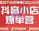 推易电商·2022年抖音小店爆单营,不直播、不拍短视频、日出1000单,暴力玩法-苏柒资源库