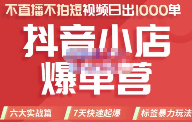 推易电商·2022年抖音小店爆单营，不直播、不拍短视频、日出1000单，暴力玩法-苏柒资源库