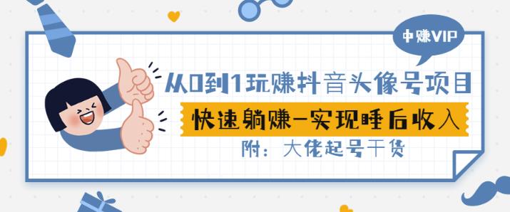 从0到1玩赚抖音头像号：快速躺赚-实现睡后收！附：大佬起号干货！-苏柒资源库