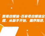 凯哥自媒体·百家号自媒体全套实战赚钱教程,从新手开始,循序渐进,系统的讲解-苏柒资源库