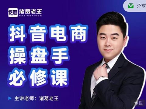诸葛老王-抖音电商操盘手必修课：顶层设计，​起号破局，爆款运营，数据分析-苏柒资源库