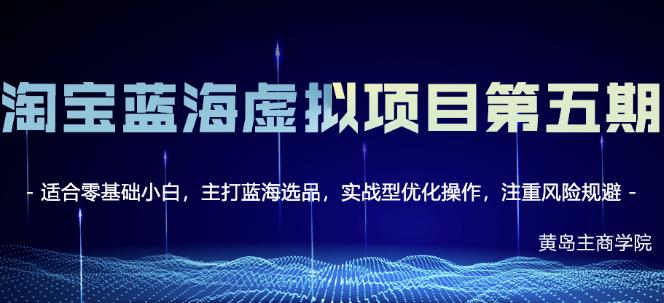 黄岛主淘宝虚拟无货源3.0+4.0+5.0，适合零基础小白，主打蓝海选品，实战型优化操作-苏柒资源库