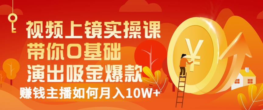 视频上镜实操课：带你0基础演出吸金爆款，赚钱主播如何月入10W+-苏柒资源库