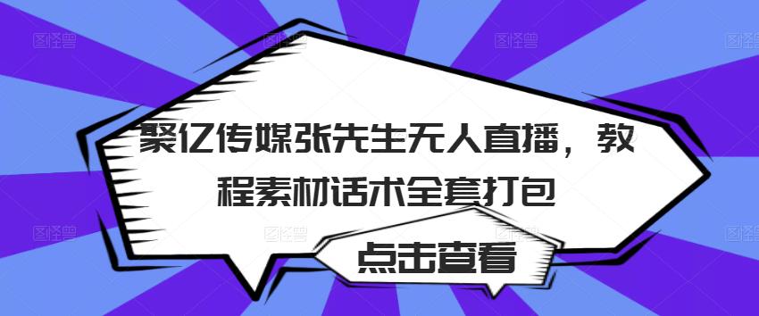 聚亿传媒张先生无人直播，教程素材话术全套打包-苏柒资源库