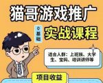 猫哥·游戏推广实战课程，单视频收益达6位数，从0到1成为优质游戏达人-苏柒资源库