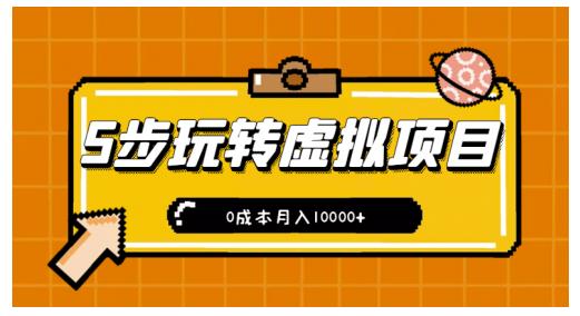 新手小白只需5步，即可玩转虚拟项目，0成本月入10000+【视频课程】-苏柒资源库