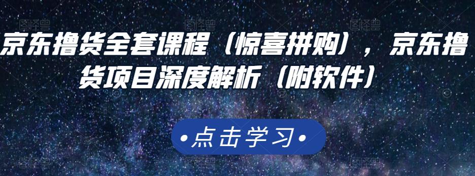 京东撸货全套课程（惊喜拼购），京东撸货项目深度解析（附软件）-苏柒资源库