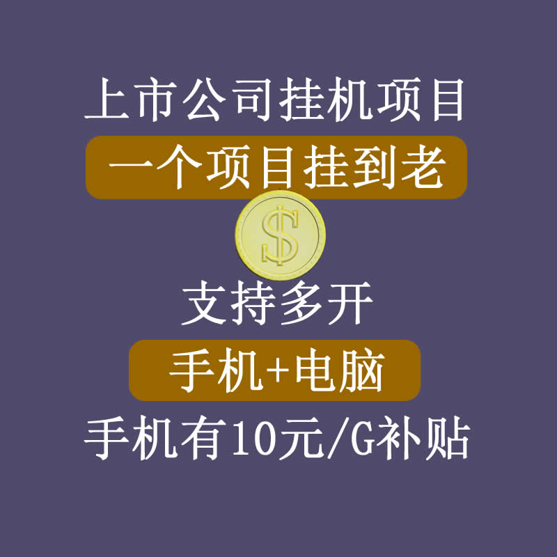 正规挂机项目，支持手机电脑一起挂，支持虚拟机多开，可以挂到老-苏柒资源库