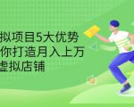 拆解虚拟项目5大优势,0基础教你打造月入上万虚拟店铺(无水印)-苏柒资源库