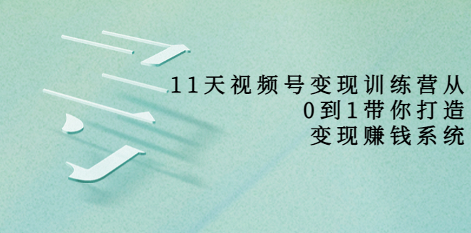 11天视频号变现训练营，从0到1打造变现赚钱系统（价值398元）-苏柒资源库