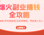爆火副业赚钱全攻略:实打实演练/学完就能用/全渠道赚钱,带普通人月入3万元-苏柒资源库