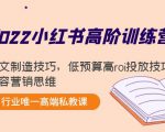 2022小红书高阶训练营:爆文制造技巧,低预算高roi投放技巧,内容营销思维-苏柒资源库