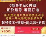 0粉0作品0付费正价起号9月-10月新课,纯自然流起号(起号技术+答疑+配运营+罗盘)-苏柒资源库