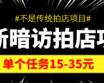 最新暗访拍店信息差项目,单个任务15-35元(不是传统拍店项目)-苏柒资源库