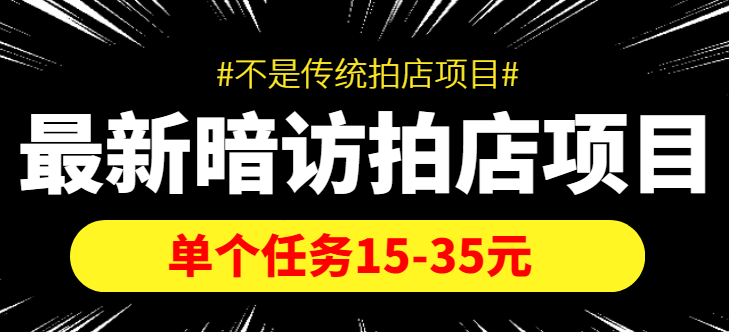 最新暗访拍店信息差项目，单个任务15-35元（不是传统拍店项目）-苏柒资源库