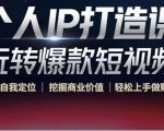 个人IP打造课-玩转爆款短视频,明确自我定位|挖掘商业价值|轻松上手做账号(无水印)-苏柒资源库