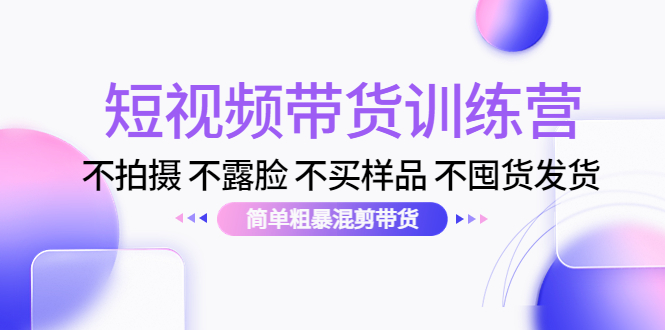 短视频带货训练营：不拍摄 不露脸 不买样品 不囤货发货 简单粗暴混剪带货（第三期）-苏柒资源库