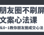 朋友圈不刷屏文案心法课 人人都要懂的商业逻辑 从0~1教你朋友圈成交心法-苏柒资源库
