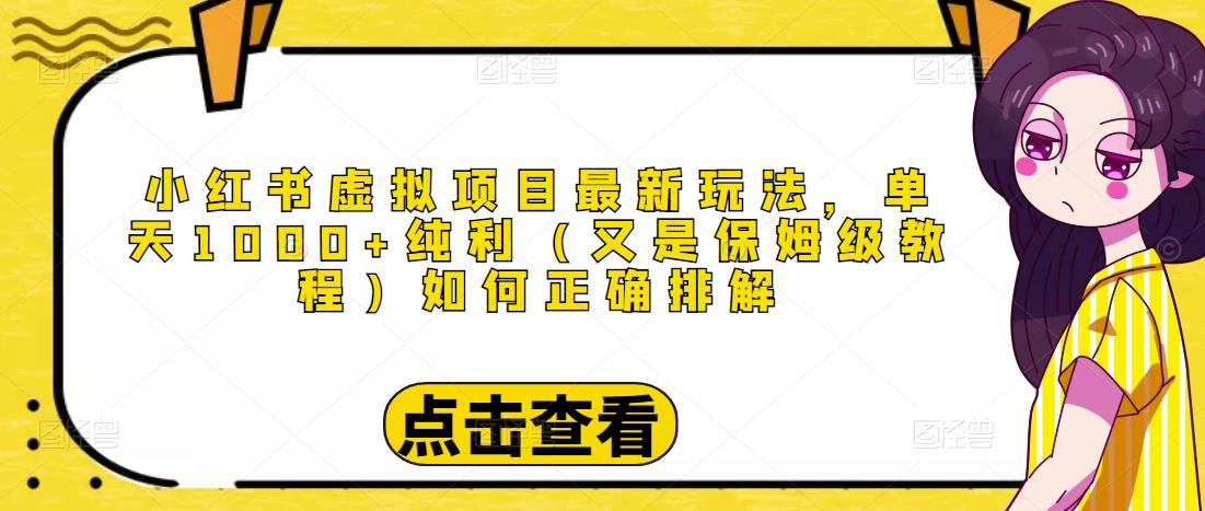 小红书虚拟项目最新玩法，单天1000+纯利（又是保姆级教程文档）-苏柒资源库