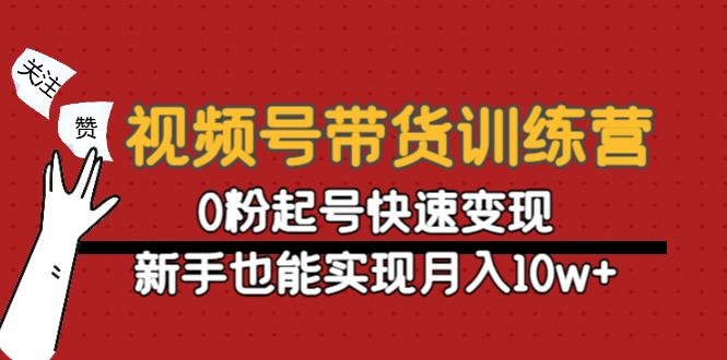 视频号带货训练营：0粉起号快速变现，新手也能实现月入10w+-苏柒资源库