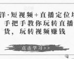 于洋·短视频+直播定位培训,手把手教你玩转直播卖货,玩转视频赚钱-苏柒资源库