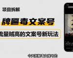 2023抖音快手毒文案新玩法,牌匾文案号,起号快易变现-苏柒资源库